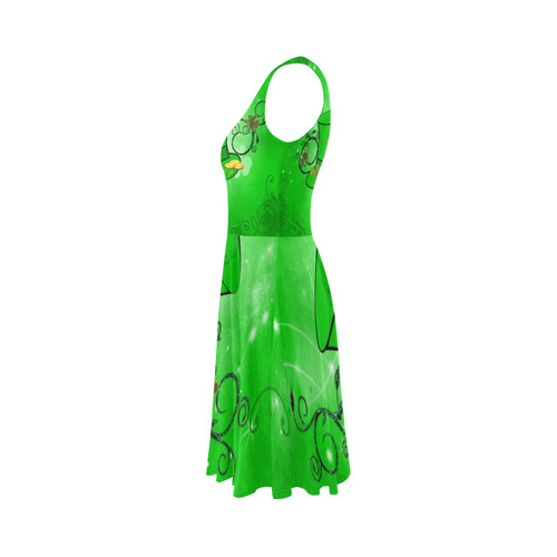 Happy St. Patrick's day, hat and clovers Sleeveless Ice Skater Dress (D19)