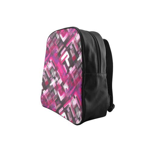 Painted Pink Punk School Backpack (Model 1601)(Small)