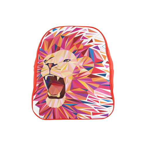 lion roaring polygon triangles School Backpack (Model 1601)(Small)