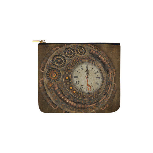 Steampunk clock, cute giraffe Carry-All Pouch 6''x5''