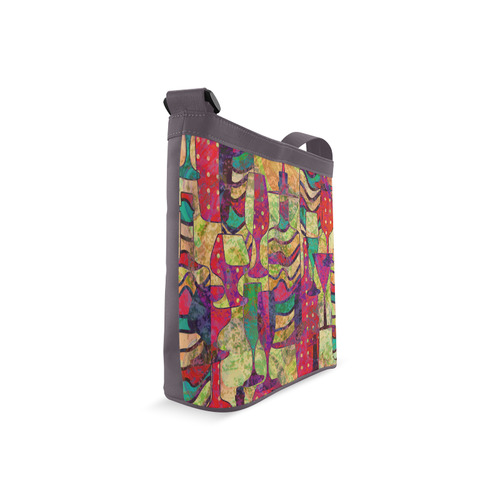 Colorful Abstract Bottles and Wine Glasses Crossbody Bags (Model 1613)