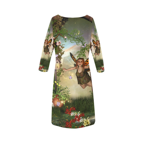 Little fairy in the fantasy garden Round Collar Dress (D22)