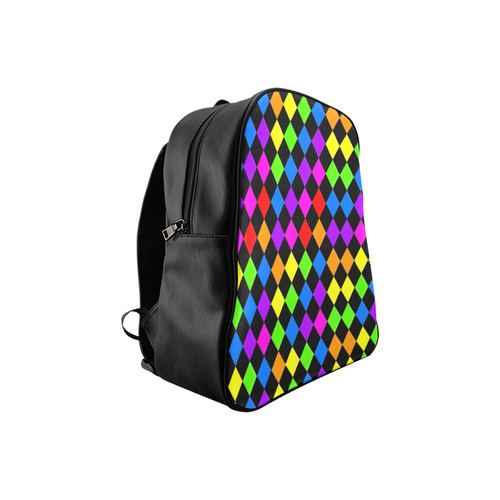 Diamond Checks Rainbow School Backpack (Model 1601)(Small)