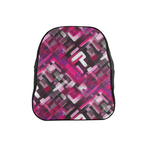 Painted Pink Punk School Backpack (Model 1601)(Small)