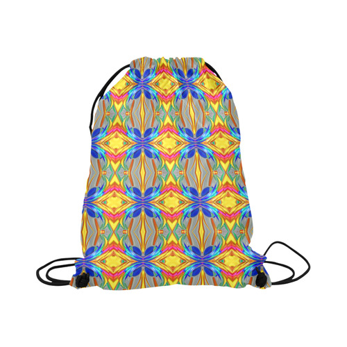 Abstract Colorful Ornament A Large Drawstring Bag Model 1604 (Twin Sides)  16.5"(W) * 19.3"(H)