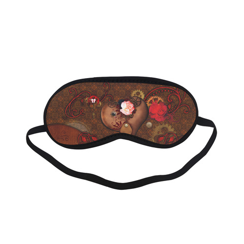 Steampunk heart with roses, valentines Sleeping Mask
