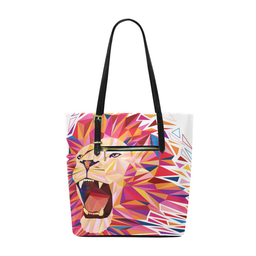 lion roaring polygon triangles Euramerican Tote Bag/Small (Model 1655)