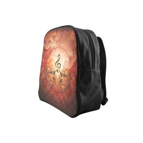 Music, clef on antique design School Backpack (Model 1601)(Small)