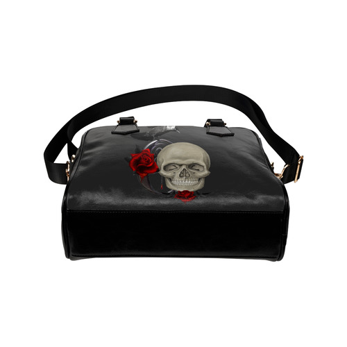 Gothic Skull With Raven And Roses Shoulder Handbag (Model 1634)
