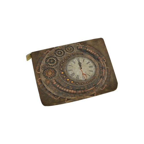 Steampunk clock, cute giraffe Carry-All Pouch 6''x5''