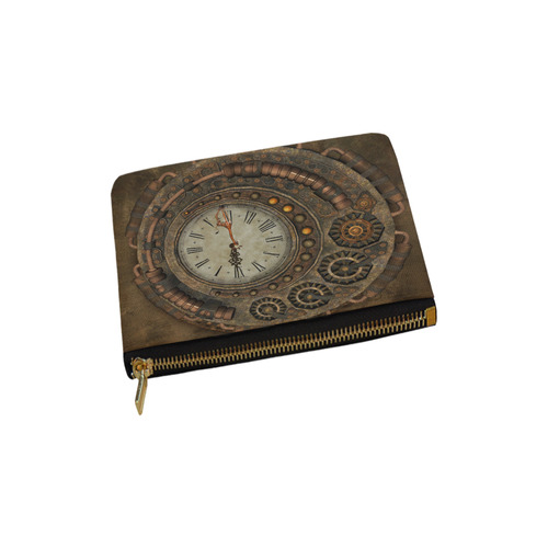 Steampunk clock, cute giraffe Carry-All Pouch 6''x5''