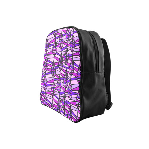 Purple Leaves Mosaic School Backpack (Model 1601)(Small)