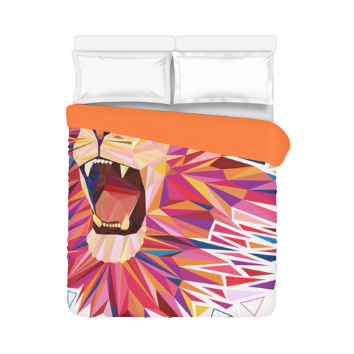 lion roaring polygon triangles Duvet Cover 86"x70" ( All-over-print)