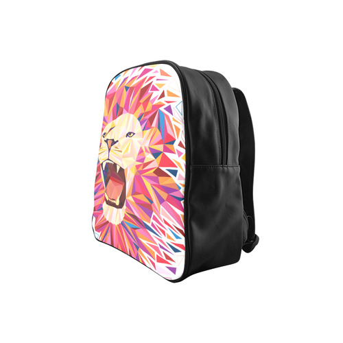 lion roaring polygon triangles School Backpack (Model 1601)(Small)