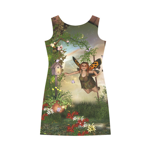 Little fairy in the fantasy garden Round Collar Dress (D22)