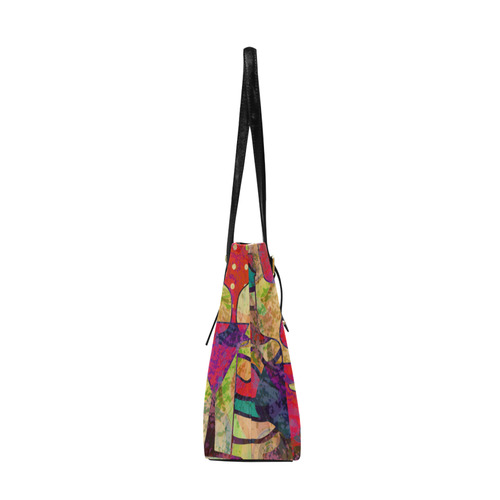 Colorful Abstract Bottles and Wine Glasses Euramerican Tote Bag/Large (Model 1656)