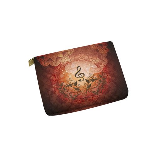 Music, clef on antique design Carry-All Pouch 6''x5''