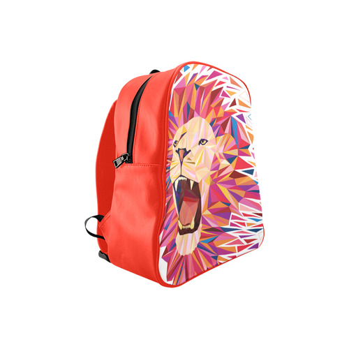 lion roaring polygon triangles School Backpack (Model 1601)(Small)