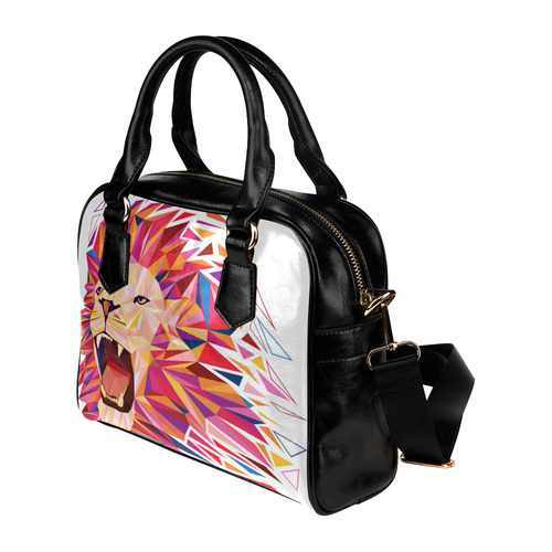 lion roaring polygon triangles Shoulder Handbag (Model 1634)