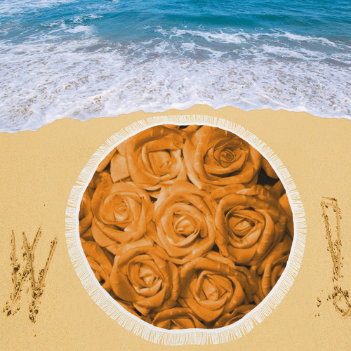 gorgeous roses M Circular Beach Shawl 59"x 59"