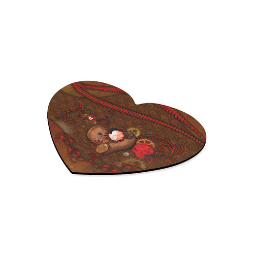Steampunk heart with roses, valentines Heart-shaped Mousepad