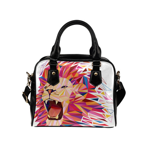 lion roaring polygon triangles Shoulder Handbag (Model 1634)