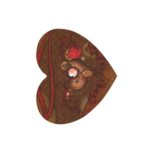 Steampunk heart with roses, valentines Heart-shaped Mousepad