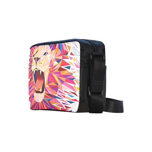 lion roaring polygon triangles Classic Cross-body Nylon Bags (Model 1632)