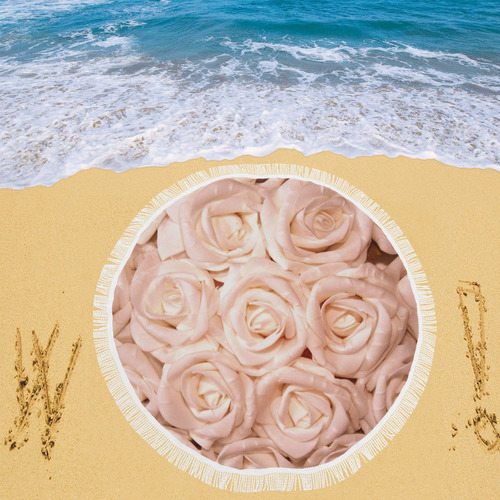 gorgeous roses H Circular Beach Shawl 59"x 59"