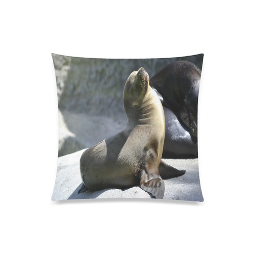 Baby Seal Custom Zippered Pillow Case 20"x20"(Twin Sides)