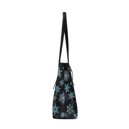 Snowflakes, Blue snow, Christmas Euramerican Tote Bag/Large (Model 1656)