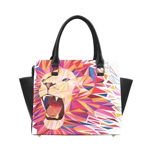 lion roaring polygon triangles Classic Shoulder Handbag (Model 1653)