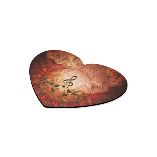 Music, clef on antique design Heart-shaped Mousepad