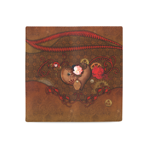 Steampunk heart with roses, valentines Women's Leather Wallet (Model 1611)