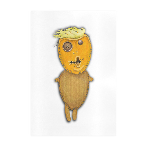 Orange Voodoo Doll with too small hands Art Print 19‘’x28‘’