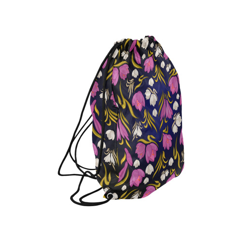 Beautiful Vintage Floral Pattern Large Drawstring Bag Model 1604 (Twin Sides)  16.5"(W) * 19.3"(H)