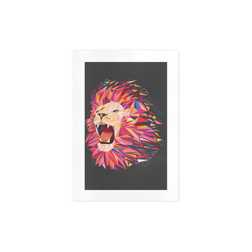 lion roaring polygon triangles Art Print 7‘’x10‘’