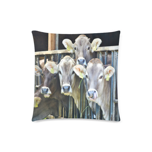 Down On The Farm Cows Custom Zippered Pillow Case 18"x18"(Twin Sides)