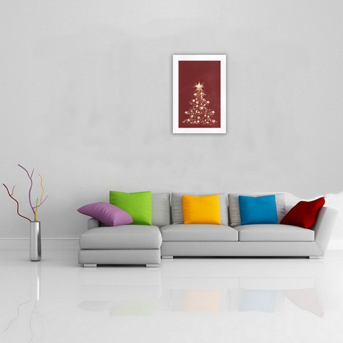 Red Golden Christmastree - Christmas Art Print 19‘’x28‘’