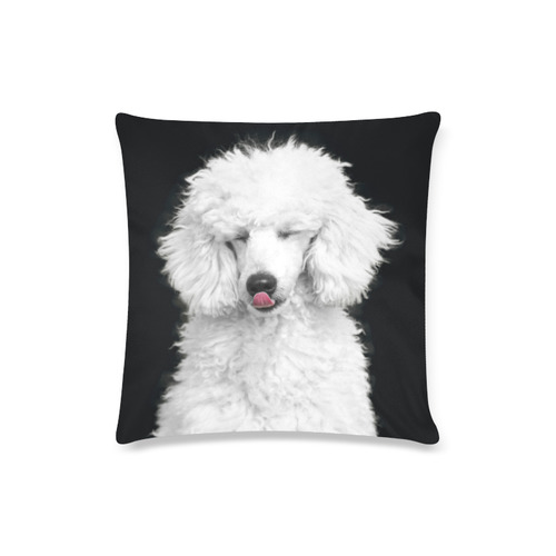 Silly White Poodle Custom Zippered Pillow Case 16"x16"(Twin Sides)