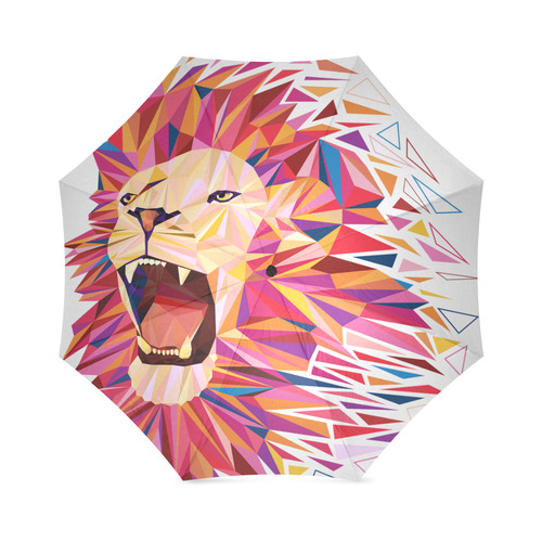 lion roaring polygon triangles Foldable Umbrella (Model U01)