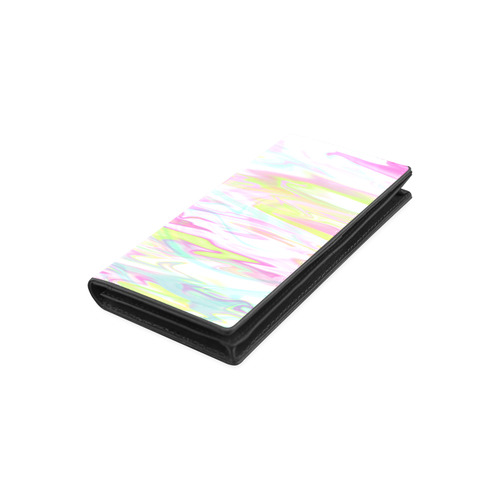 Pastel Iridescent Marble Waves Pattern Women's Leather Wallet (Model 1611)