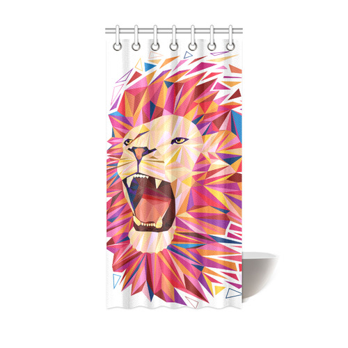 lion roaring polygon triangles Shower Curtain 36"x72"