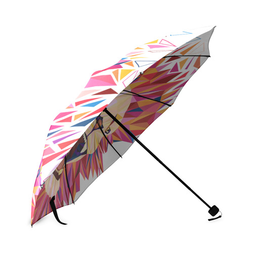 lion roaring polygon triangles Foldable Umbrella (Model U01)