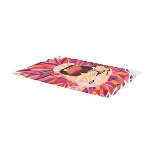 lion roaring polygon triangles Area Rug 7'x3'3''