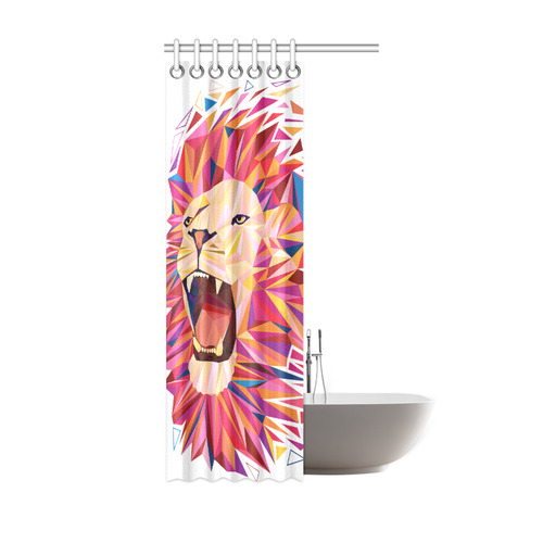 lion roaring polygon triangles Shower Curtain 36"x72"