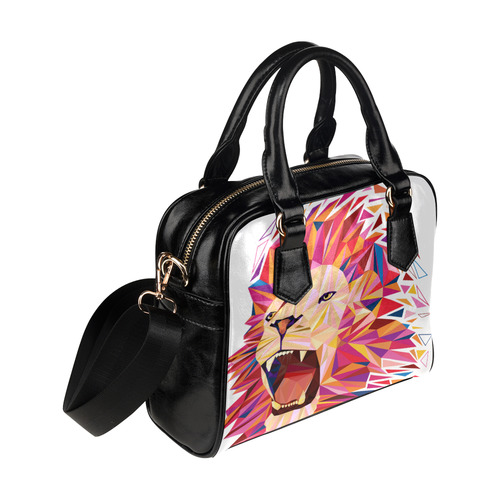 lion roaring polygon triangles Shoulder Handbag (Model 1634)