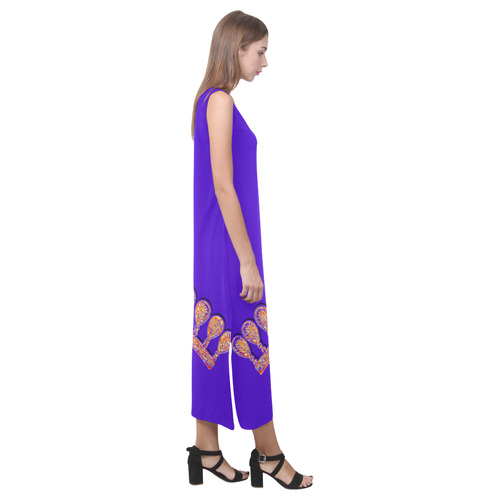 Jewelry COLLIER GARLAND Purple Orange Phaedra Sleeveless Open Fork Long Dress (Model D08)