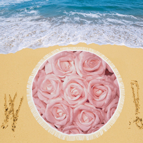 gorgeous roses G Circular Beach Shawl 59"x 59"