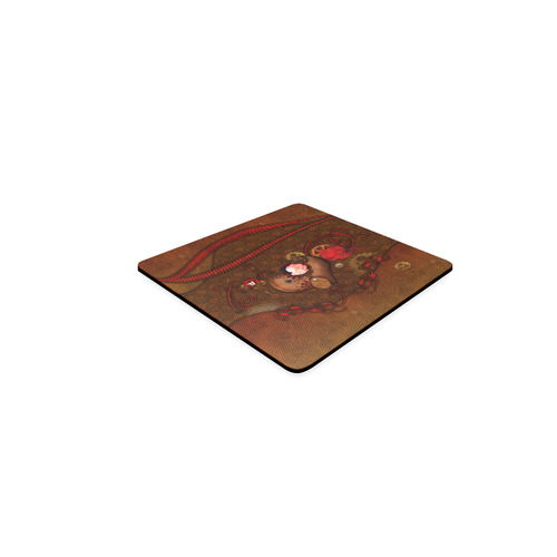 Steampunk heart with roses, valentines Square Coaster